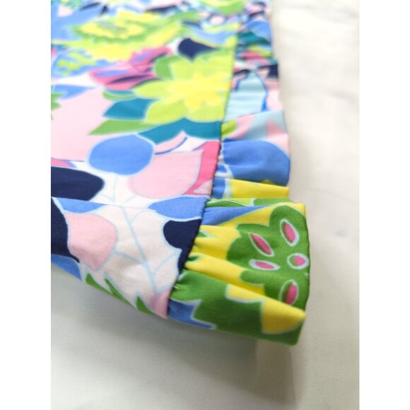 Talbots Size 10 Womens Floral Garden Party Sleeveless Cotton Stretch Dress - Picture 4 of 12